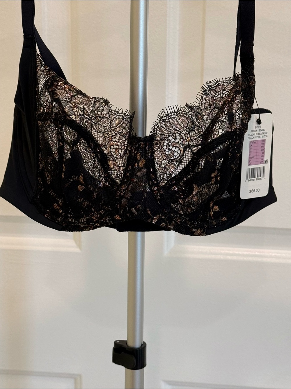 Skarlett Blue Entice Black/Rose Lace Bra🖤